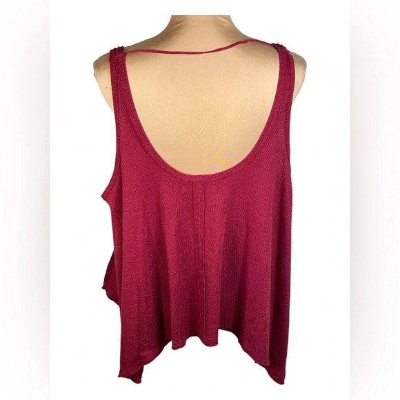 Free People Sing La La Handkerchief Tank Gone Gogi (burgundy) Size S - Picture 4 of 12